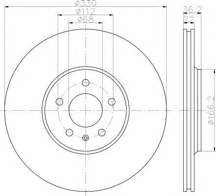 Тормозной диск 8DD 355 113-961 HELLA PAGID