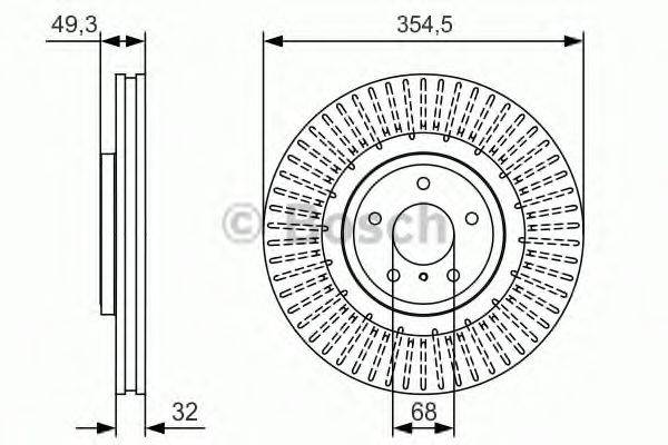 Тормозной диск 0 986 479 T02 BOSCH