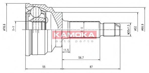 Шарнирный комплект, приводной вал 6070 KAMOKA