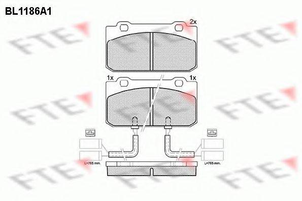 Комплект тормозных колодок, дисковый тормоз BL1186A1 FTE