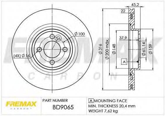Тормозной диск BD-9065 FREMAX