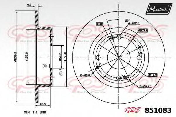 Тормозной диск 851083.0000 MAXTECH