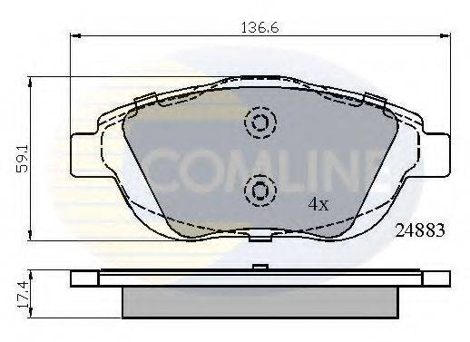 Комплект тормозных колодок, дисковый тормоз CBP02027 COMLINE