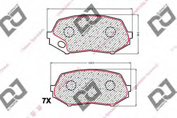 Комплект тормозных колодок, дисковый тормоз BP1807 DJ PARTS