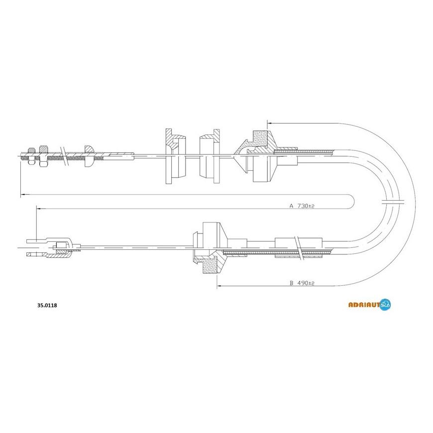 Трос сцепления 715mm/530mm 35.0118 ADRIAUTO