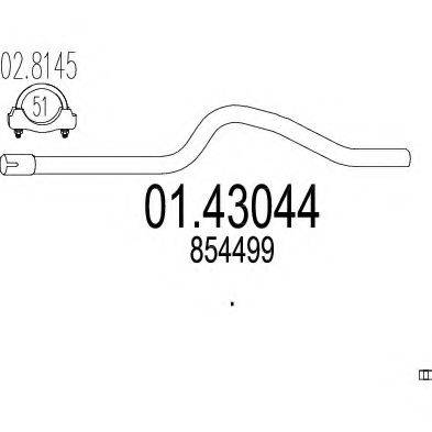 Труба выхлопного газа 01.43044 MTS