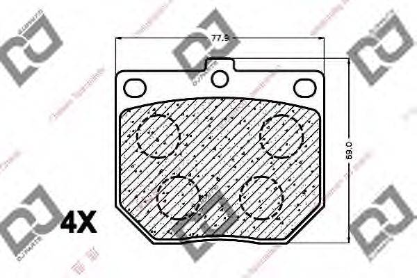 Комплект тормозных колодок, дисковый тормоз BP1353 DJ PARTS