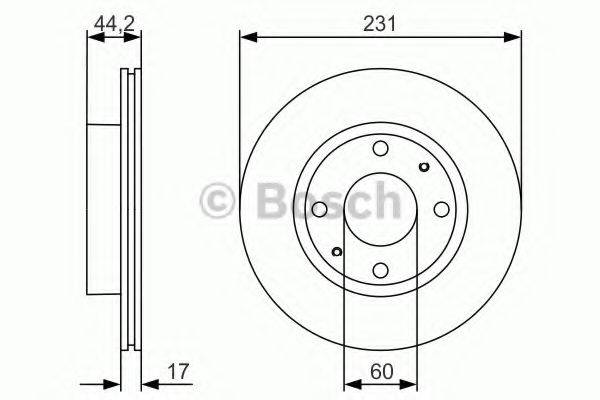 Тормозной диск передний 0 986 479 R23 BOSCH