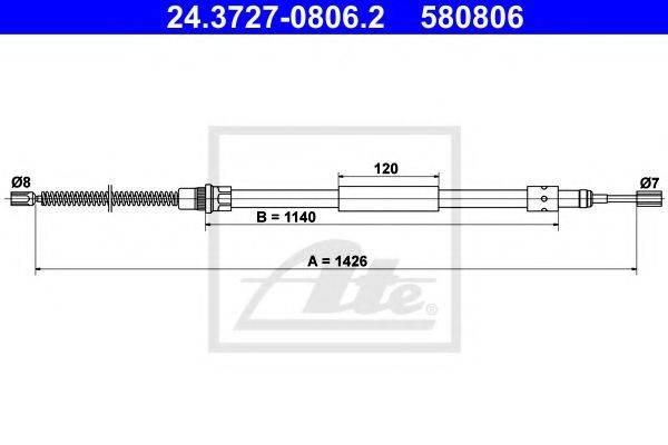 Трос, стояночная тормозная система FBS18008 FTE