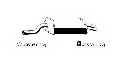 Глушитель выхлопных газов конечный 352116 ERNST