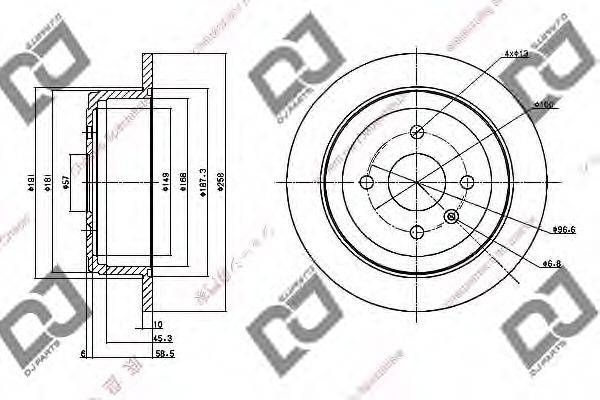 Тормозной диск BD1086 DJ PARTS