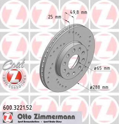 Тормозной диск 600.3221.52 ZIMMERMANN