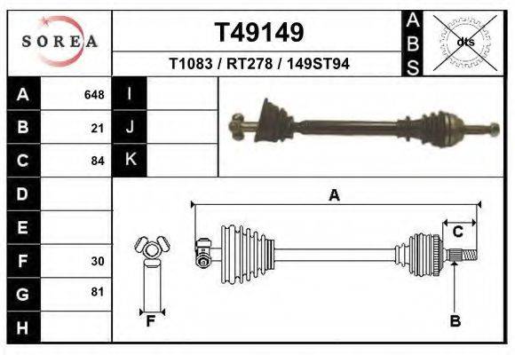 Приводной вал T49149 EAI