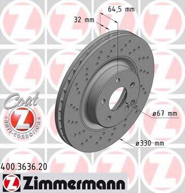 Тормозной диск 400.3636.20 ZIMMERMANN