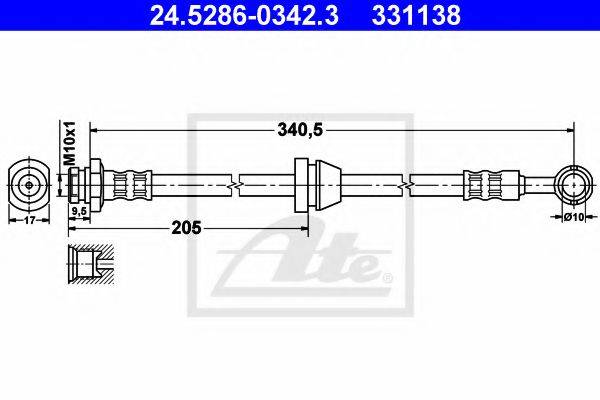 Тормозной шланг T 10 003 BREMBO