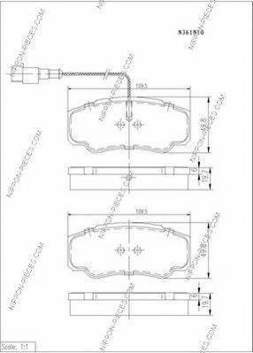 Комплект тормозных колодок N361N10 NPS