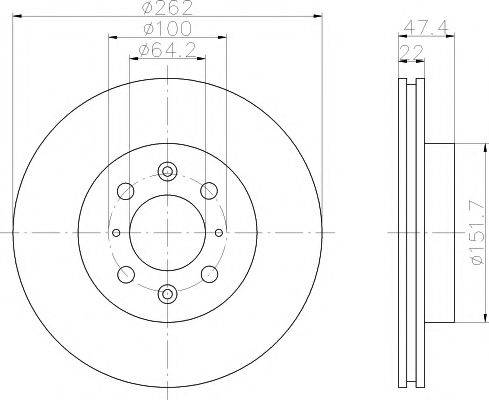 Тормозной диск 8DD 355 104-041 HELLA PAGID