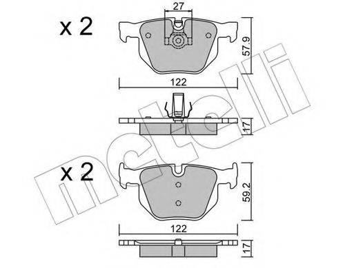 Комплект тормозных колодок, дисковый тормоз 22-0644-0 METELLI