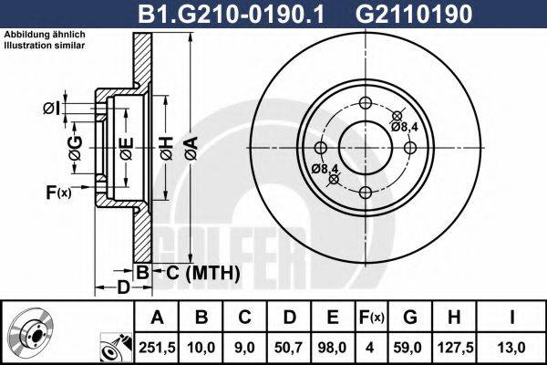 Тормозной диск B1.G210-0190.1 GALFER