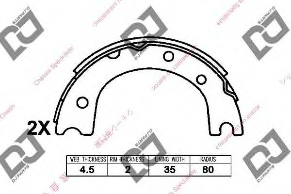 Комлект тормозных накладок BS1180 DJ PARTS