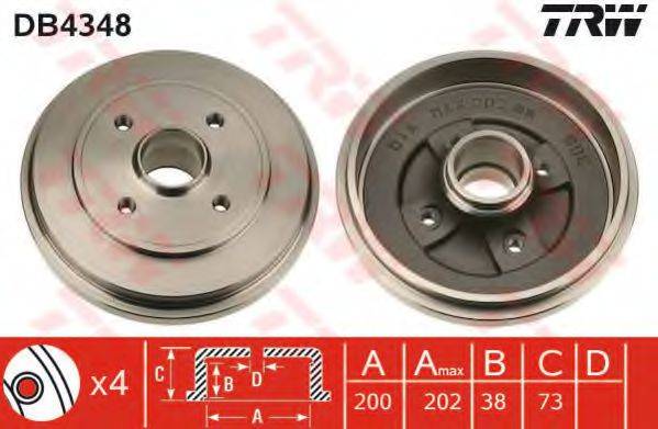 Тормозной барабан DB4348 TRW