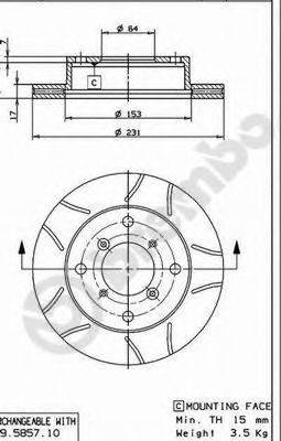 Тормозной диск 09.5857.75 BREMBO