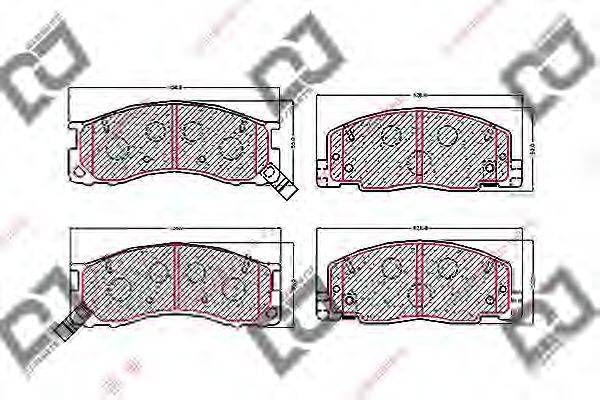 Комплект тормозных колодок BP1588 DJ PARTS