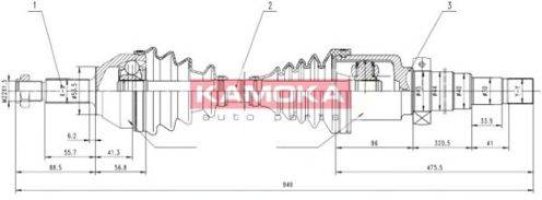 Приводной вал FD1138928 KAMOKA