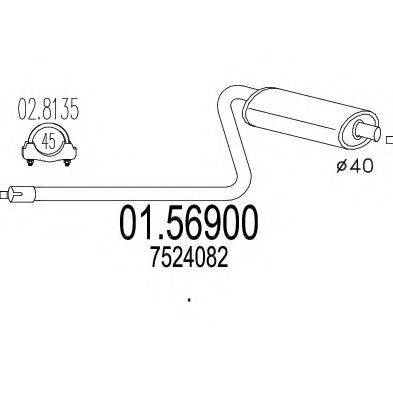 Средний глушитель выхлопных газов 01.56900 MTS