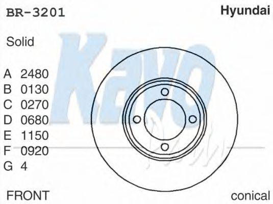 Тормозной диск BR-3201 KAVO PARTS