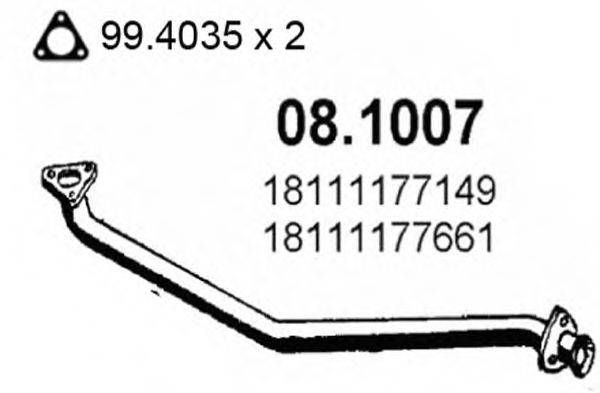 Труба выхлопного газа 08.1007 ASSO