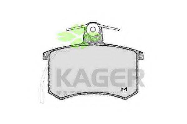 Комплект тормозных колодок, дисковый тормоз 35-0014 KAGER
