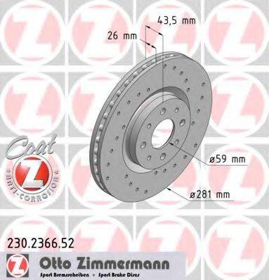 Тормозной диск 230.2366.52 ZIMMERMANN