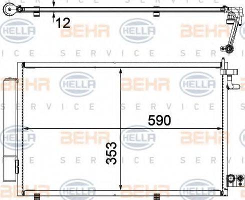 Конденсатор, кондиционер 8FC 351 309-281 HELLA