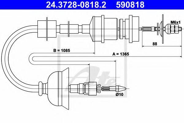 Трос, управление сцеплением QCC1514 QUINTON HAZELL