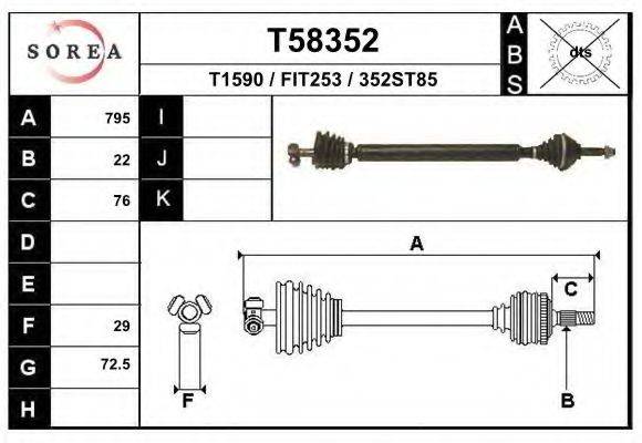 Приводной вал T58352 EAI