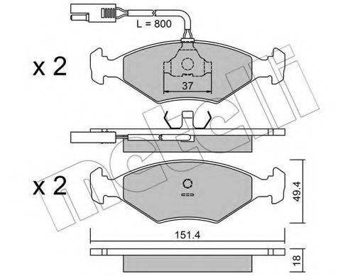 Комплект тормозных колодок, дисковый тормоз 22-0057-0 METELLI