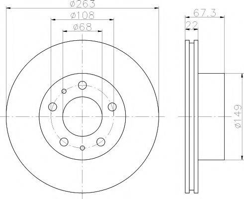 Тормозной диск 8DD 355 100-341 HELLA PAGID