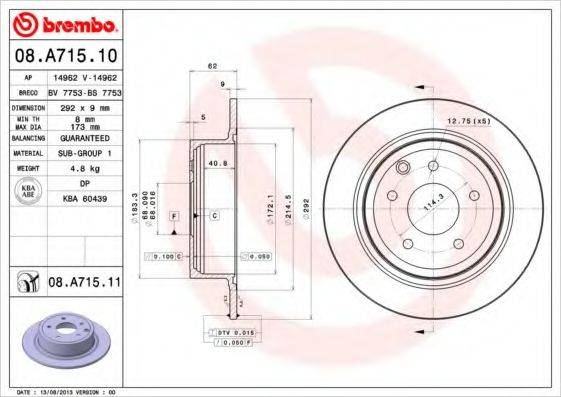 Рисунок 08.A715.11 BREMBO