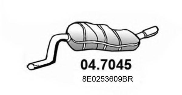 Глушитель выхлопных газов конечный 04.7045 ASSO