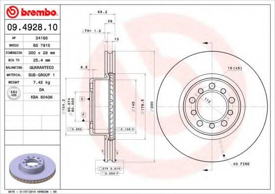 Тормозной диск 09.4928.10 BREMBO