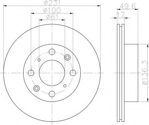 Тормозной диск 8DD 355 100-761 HELLA