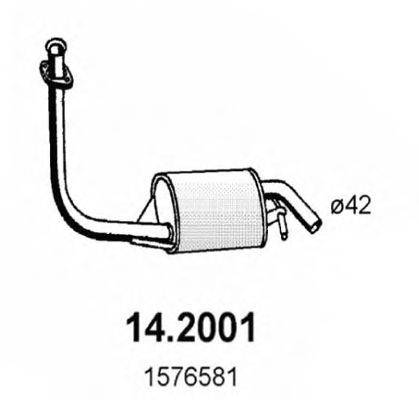 Предглушитель выхлопных газов 14.2001 ASSO