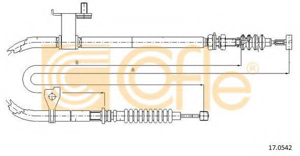 Трос, стояночная тормозная система 17.0542 COFLE