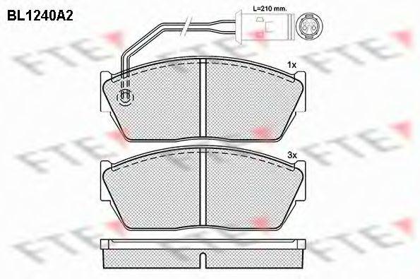 Комплект тормозных колодок, дисковый тормоз BL1240A2 FTE