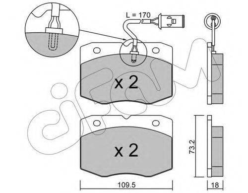 Комплект тормозных колодок, дисковый тормоз 822-139-0 CIFAM
