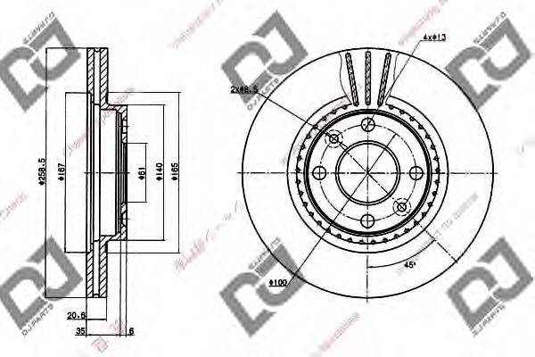 Тормозной диск BD1188 DJ PARTS