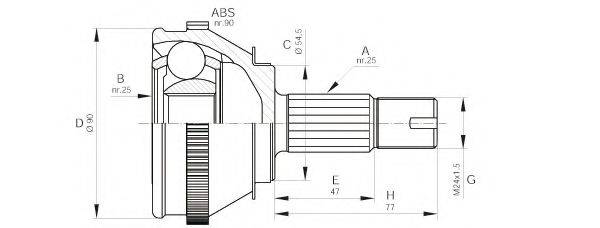 Шарнирный комплект, приводной вал CVJ5093.10 OPEN PARTS