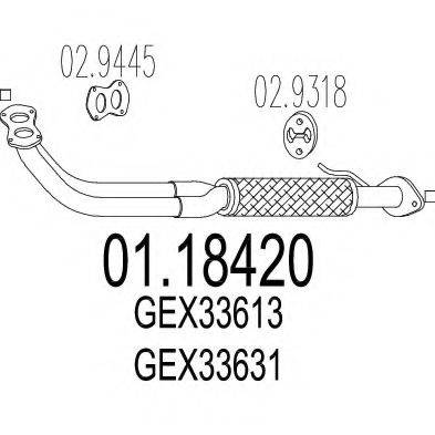 Труба выхлопного газа 01.18420 MTS