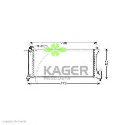 Радиатор, охлаждение двигателя 31-1686 KAGER